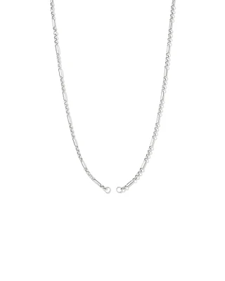 50cm (20") Paperclip 7 and 1 Alternating Open Pendant Chain in Sterling Silver