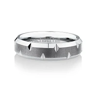 6mm Men's Ring in Grey Sapphire Tungsten