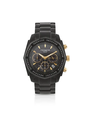 Men's Solar Chronograph Watch with 1/2 Carat TW of Diamonds in Black & Gold Tone Stainless Steel