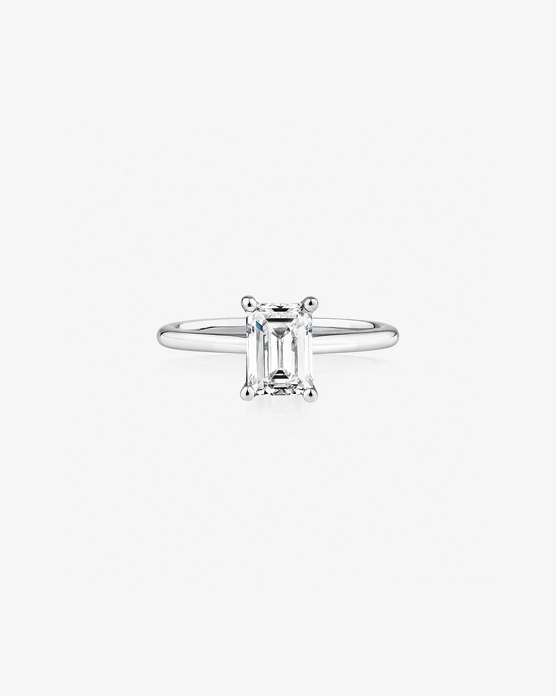 1.25 Carat Emerald Cut Laboratory-Grown Diamond Ring In 14kt White Gold