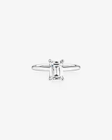 1.25 Carat Emerald Cut Laboratory-Grown Diamond Ring In 14kt White Gold