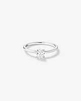 Certified Oval Solitaire Ring with 0.50 Carat TW of Diamonds in 14kt White Gold