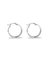 8mm Ribbed Flare Hoop Huggie Earrings in Sterling Silver