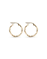 15mm Square Twist Hoop Earrings in 10kt Rose Gold