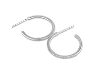 0.15 Carat TW Fine Diamond Hoop Earrings in 10kt White Gold