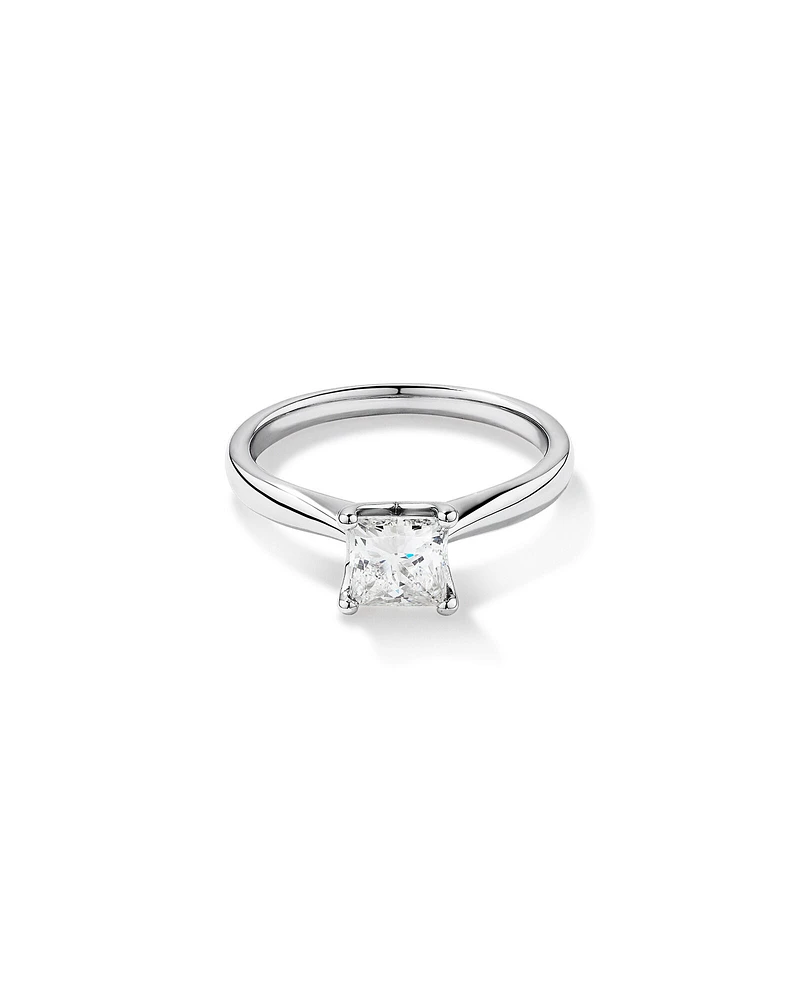 Certified Solitaire Engagement Ring with 1 Carat TW Diamond in 18kt White Gold