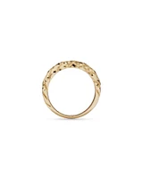 Diamond-Cut Crossaint Ring in 10kt Yellow Gold