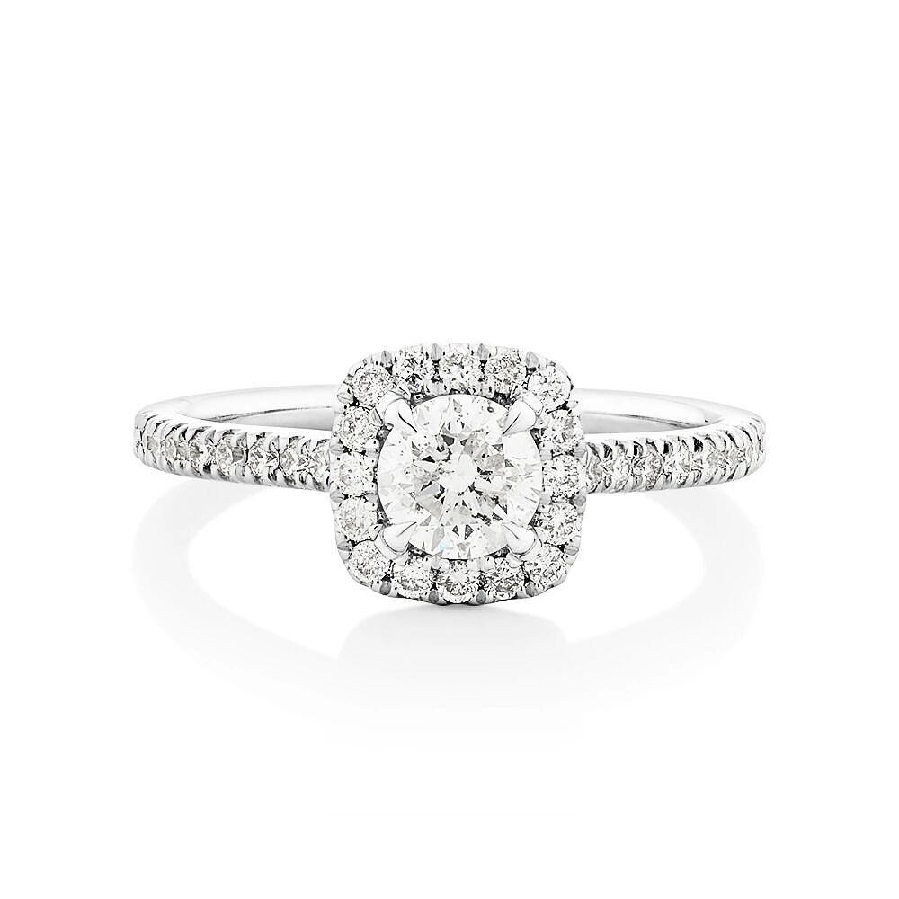 Engagement Ring With 0.95 Carat TW Of Diamonds In 14kt White Gold