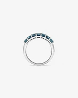 London Blue Topaz Half Eternity Ring in 10kt White Gold