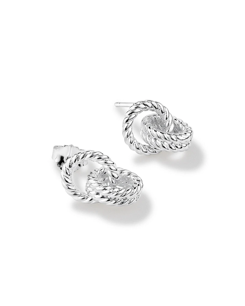 Rope Textured Earrings in Sterling Silver