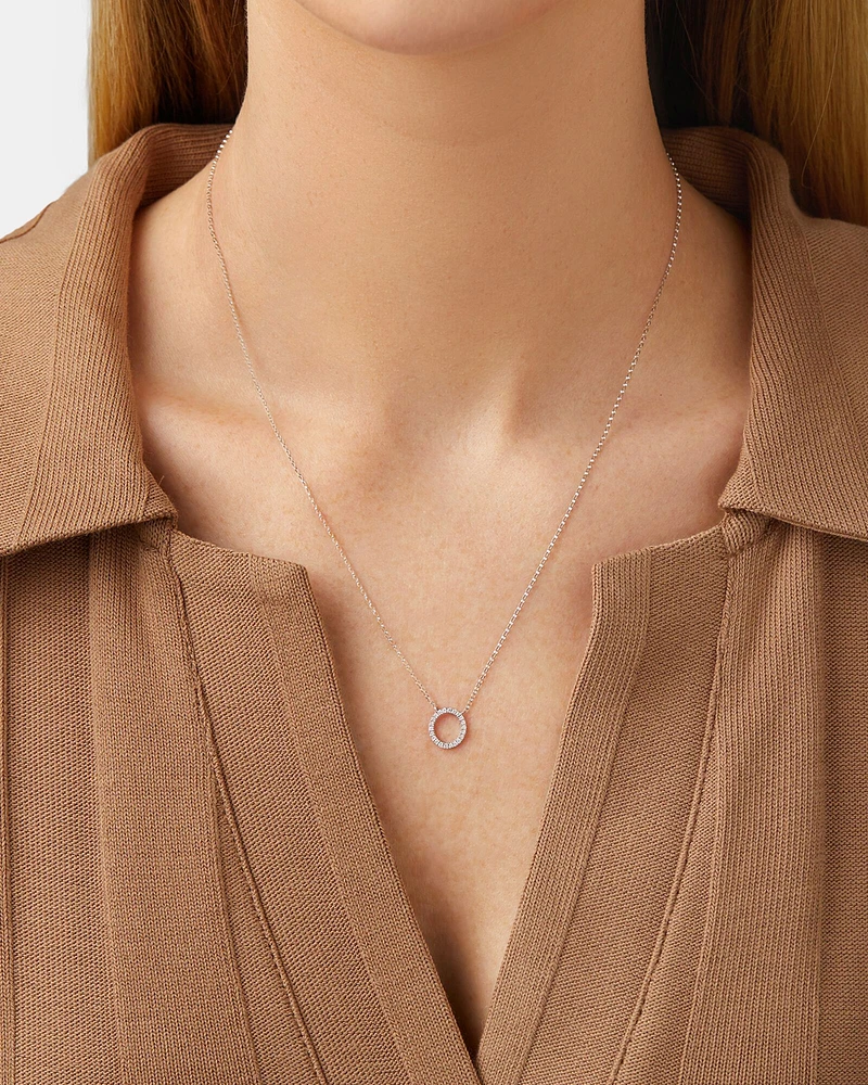 A' Initial necklace with 0.10 Carat TW of Diamonds in 10kt White Gold