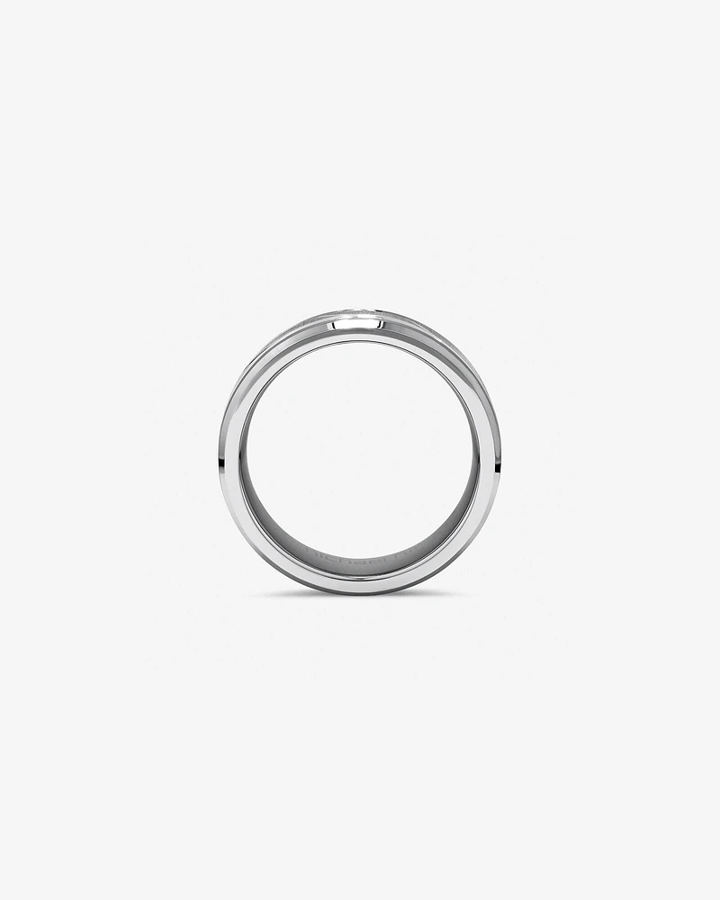 Bague en tungstène de saphir gris pour homme