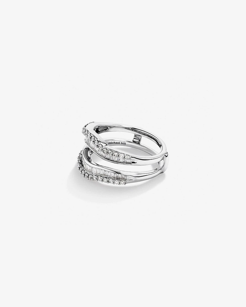 Bague complémentaire en or blanc 14 K avec diamants totalisant 0,75 ct