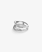 Bague complémentaire en or blanc 14 K avec diamants totalisant 0,75 ct