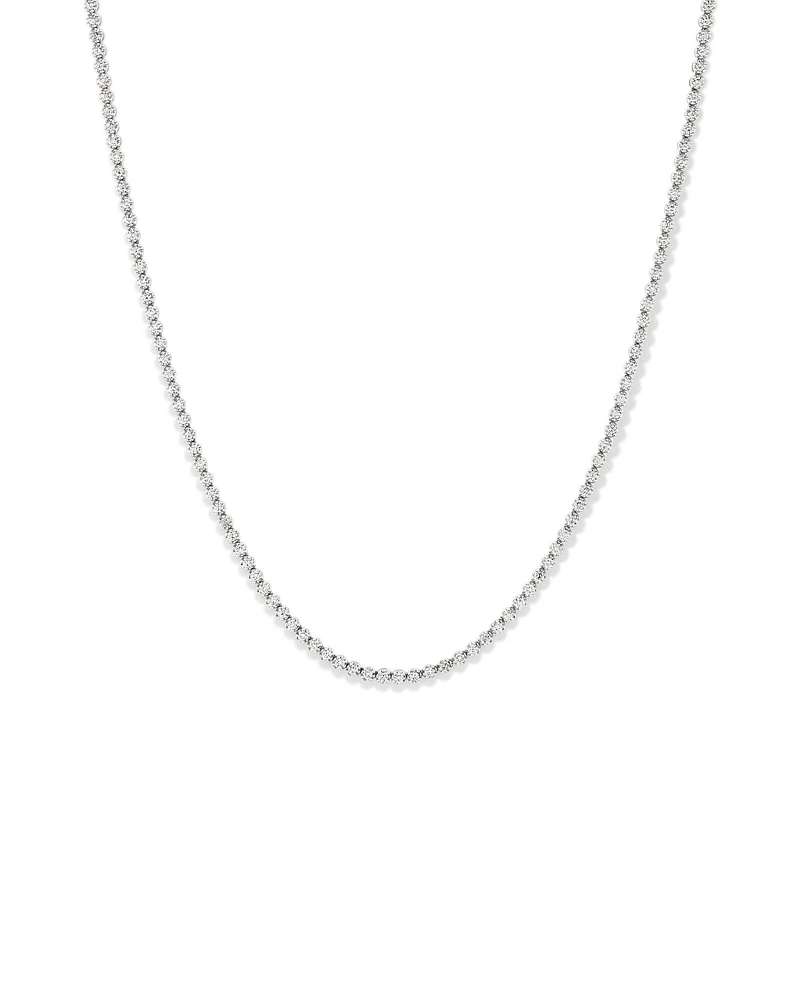 Carat TW Laboratory-Grown Diamond Tennis Necklace set in 10kt White Gold