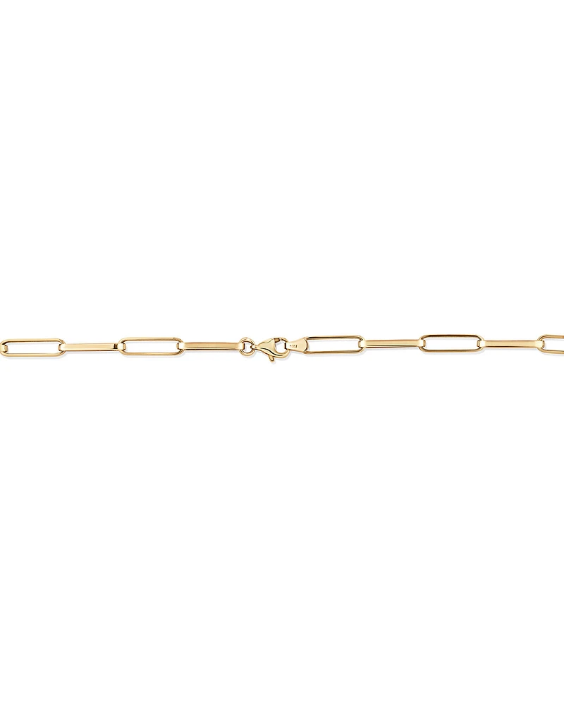 45cm (18”) 4.5mm Width Hollow Rectangular Link Chain in 10kt Yellow Gold