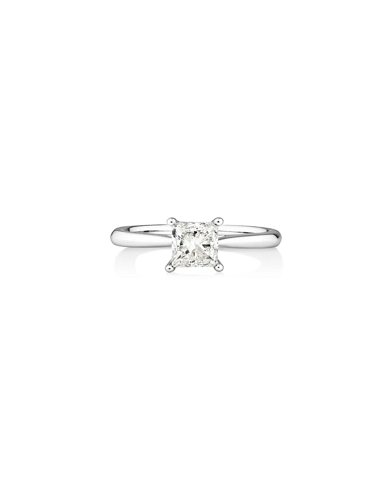 Bague à solitaire certifié Evermore en or blanc 14 K avec diamants totalisant 1 ct