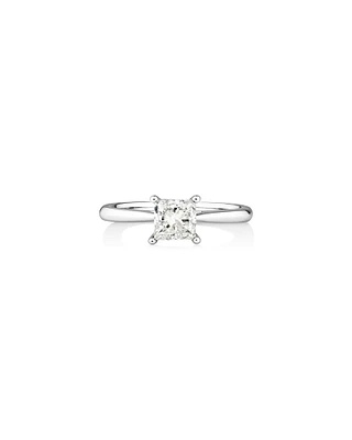 Bague à solitaire certifié Evermore en or blanc 14 K avec diamants totalisant 1 ct