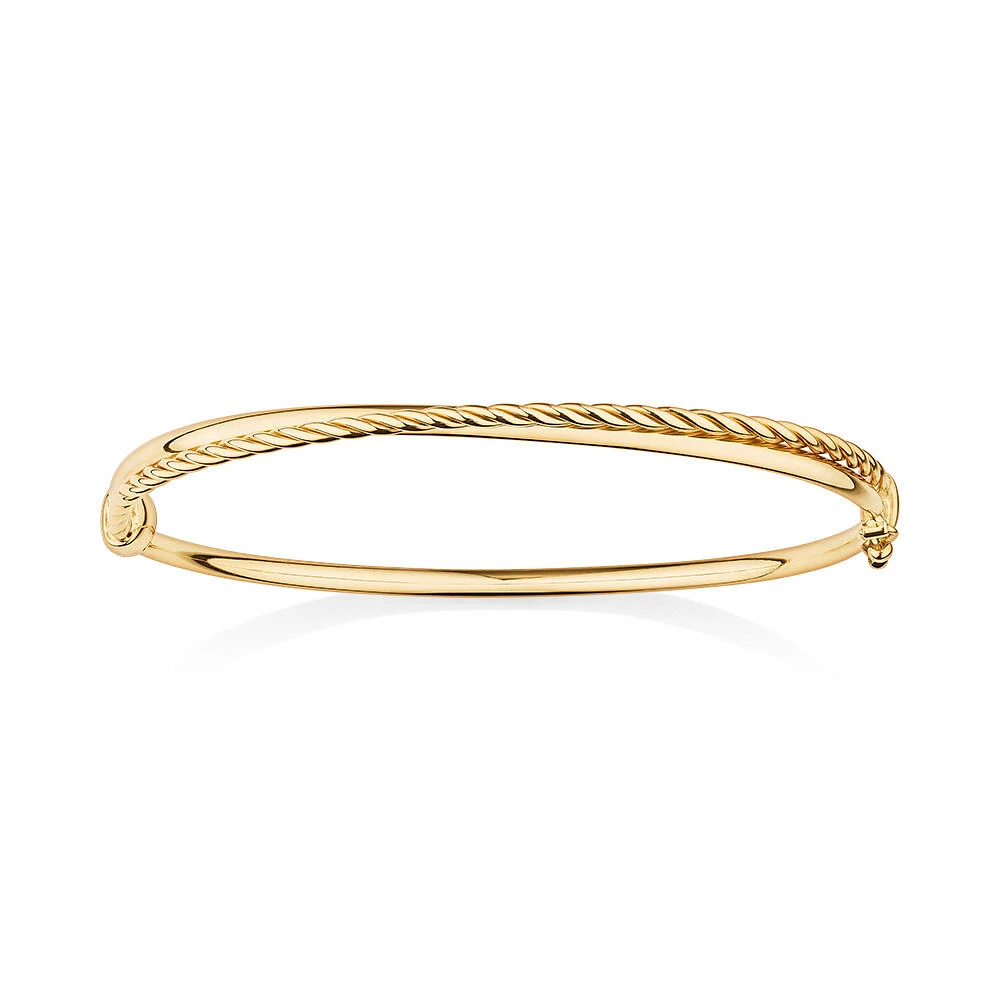 65mm Double Twist Bangle in 10kt Yellow Gold