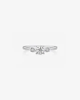 Evermore Three Stone Engagement Ring with 0.33 Carat TW of Diamonds in White Gold