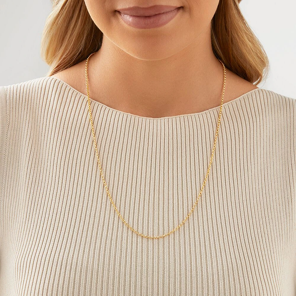 60cm (24") Hollow Belcher Chain in 10kt Yellow Gold