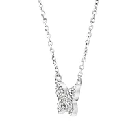 Butterfly Necklace with Diamonds in Sterling Silver