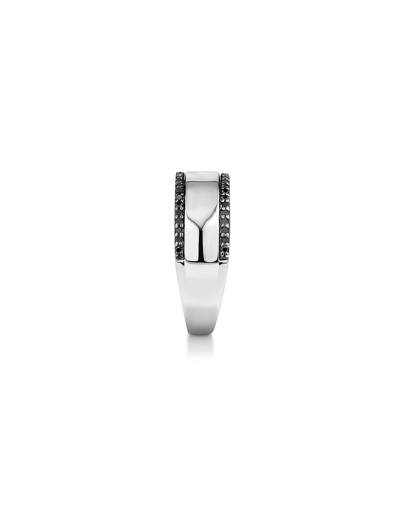 Men's Silver Ring with 0.25 Carat TW of Black Diamonds