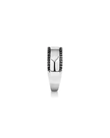 Men's Silver Ring with 0.25 Carat TW of Black Diamonds