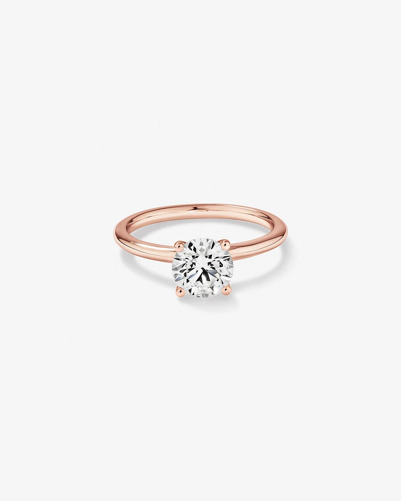 Carat TW Round Brilliant Laboratory-Grown Diamond Solitaire Engagement Ring in 14kt Gold