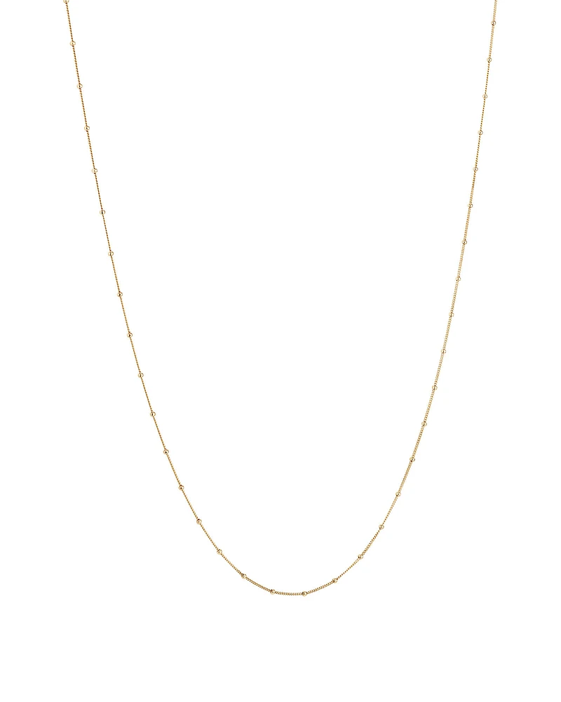 50cm (20") Station Ball and Curb Chain in 10kt Yellow Gold