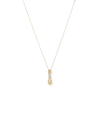 0.17 Carat TW Diamond Knot Pendant in 10kt Yellow Gold