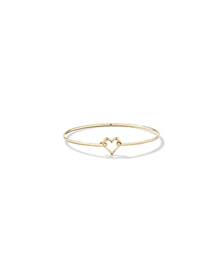 Open Heart Bangle in 10kt Yellow Gold