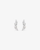 0.96 Carat TW Floret Laboratory-Grown Diamond Climber Earrings in 10kt White Gold