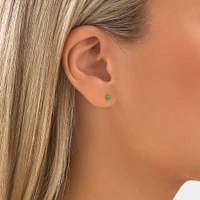 Trio Emerald Earrings in 10kt Yellow Gold