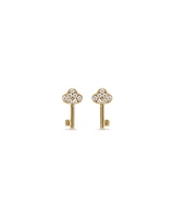 Cubic Zirconia Key Stuf Earrings in 10kt Yellow Gold