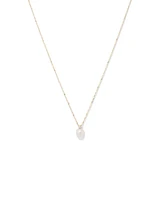 Cultured Freshwater Pearl and Diamond Pendant in 10kt Yellow Gold