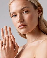 Carat TW Laboratory-Grown Diamond Hoop Earrings Set in 10kt White Gold