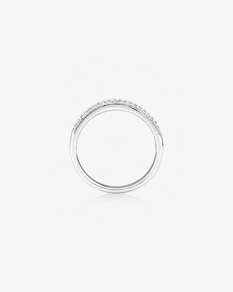 Multi Row Ring with 0.50 Carat TW Diamond in 10kt White Gold