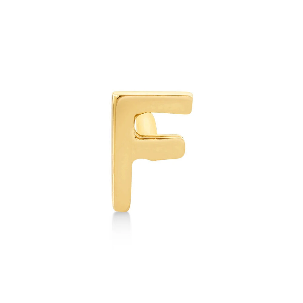 G Initial Single Stud Earring in 10kt Yellow Gold