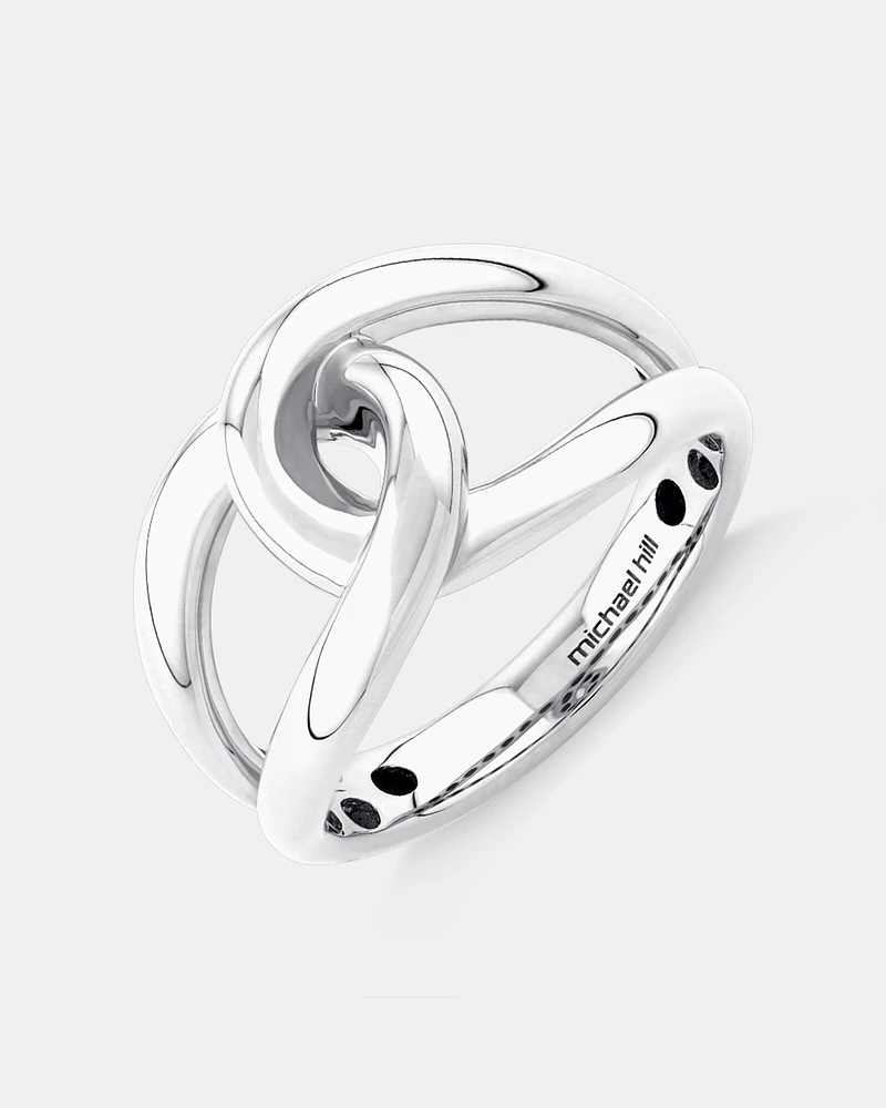 Round Bold Link Ring Silver