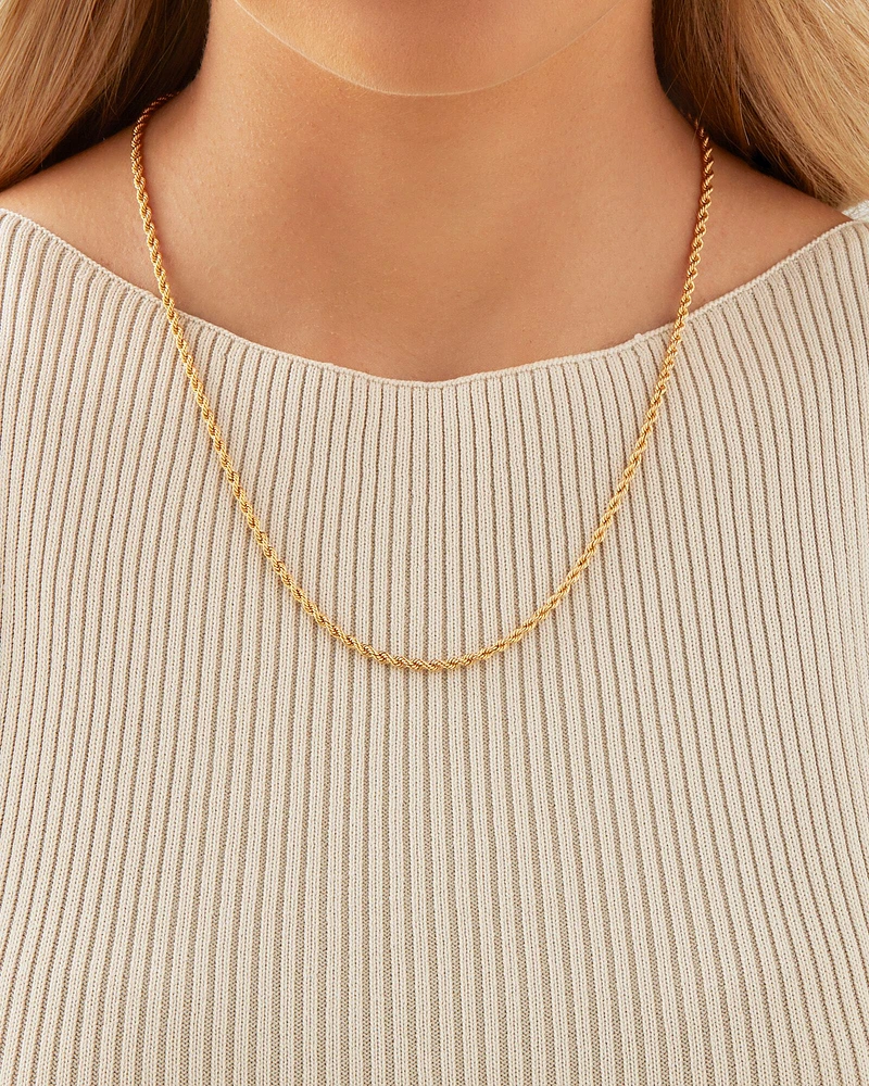 50cm (20") Rope Chain in 10kt Yellow Gold