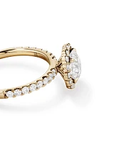 1.79 Carat TW Round Brilliant Laboratory-Grown Diamond Halo Engagemet Ring in 14kt White Gold