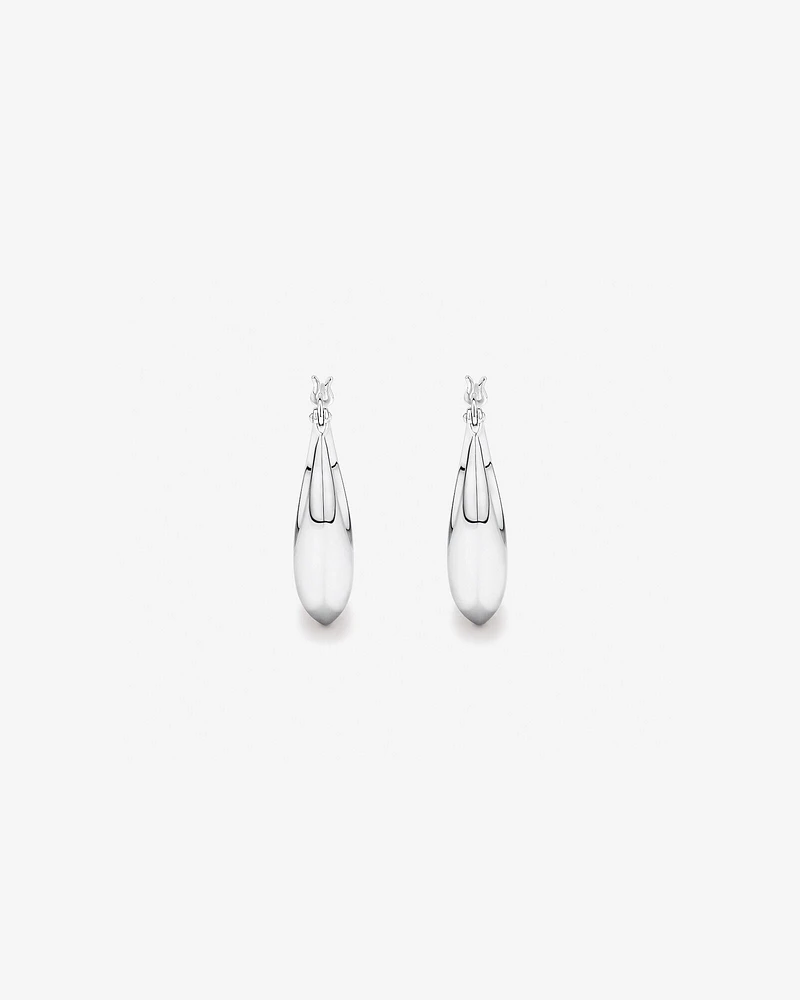 Boucles D'Oreilles Créoles Bombées Graduées En Argent Sterling