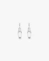 Boucles D'Oreilles Créoles Bombées Graduées En Argent Sterling