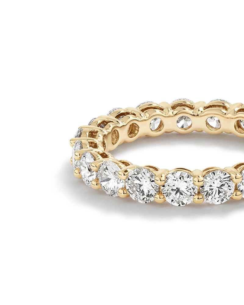 3.00 Carat TW Round Brilliant Laboratory-Grown Diamond Eternity Ring in 14kt Yellow Gold