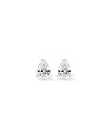 Pear Shape Cubic Zirconia Stud Earrings in Sterling Silver