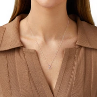 A' Initial necklace with 0.10 Carat TW of Diamonds in 10kt White Gold