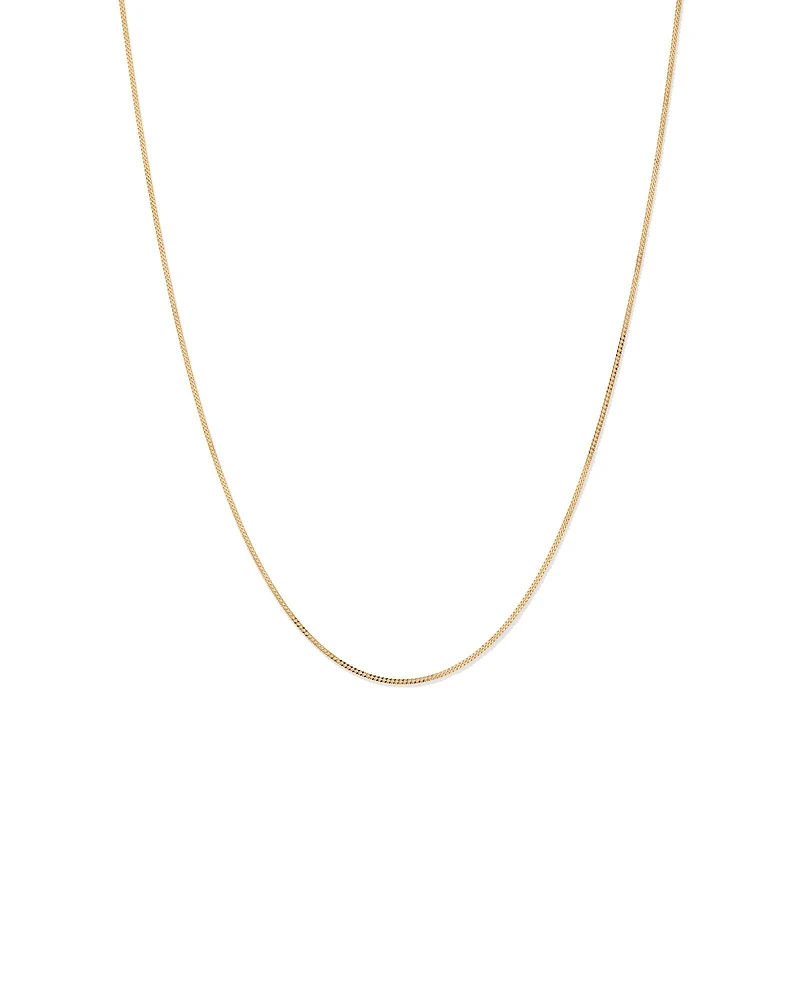 45cm (17") 1.44mm Width Solid Diamond Cut Curb Chain in 10kt Yellow Gold