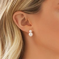 Drop Earrings with Cultured Freshwater Baroque Pearls in 10kt Yellow Gold