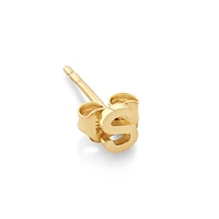 G Initial Single Stud Earring in 10kt Yellow Gold